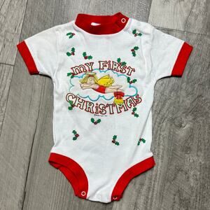 Vintage My First Christmas Baby Onesie size 12 months